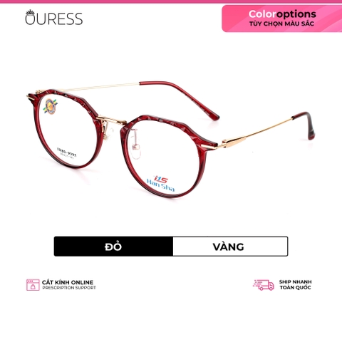 Gọng kính tr90 phối càng hợp kim cao cấp bền đẹp thời trang nam nữ Ouress 9395