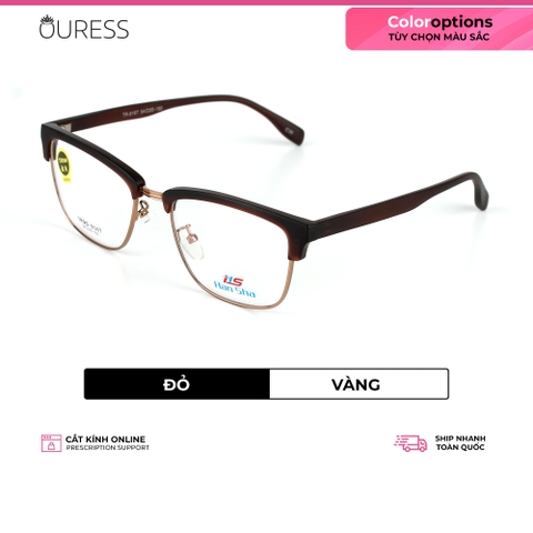 Gọng kính tr90 phối càng hợp kim siêu nhẹ thời trang nam nữ Ouress 9167