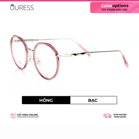 Gọng kính tr90 phối càng hợp kim cao cấp bền đẹp thời trang nam nữ Ouress 9408