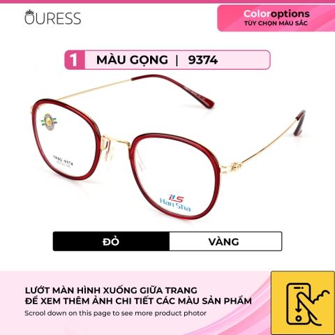 Gọng kính tr90 phối càng kim cao cấp bền đẹp thời trang Ouress 9374