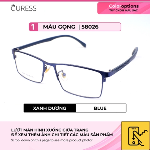 Gọng kính cận 58026 3322 3348 hợp kim mắt kính OURESS thời trang nam nữ siêu bền