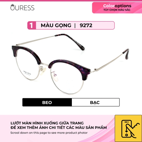 Gọng kính tr90 phối càng hợp kim cao cấp bền đẹp thời trang Ouress 9272