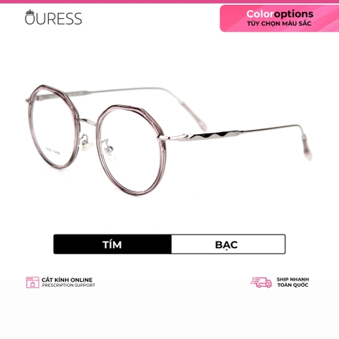 Gọng kính tr90 phối càng hợp kim cao cấp bền đẹp thời trang nam nữ Ouress 9408