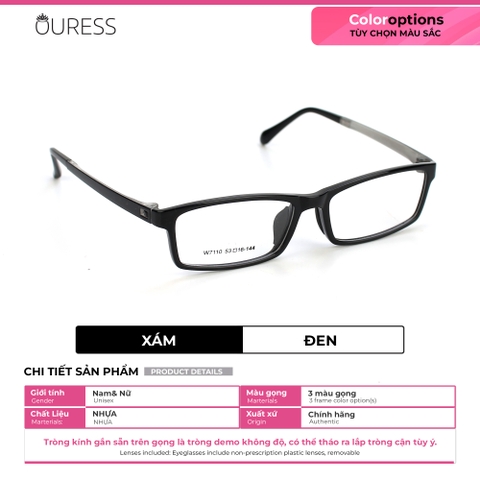 Gọng kính nhựa w7110 thời trang nam nữ siêu nhẹ siêu bền OURESS