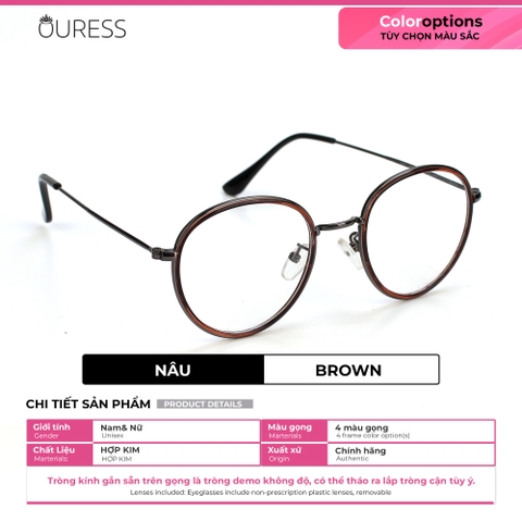 Gọng kính nhựa hợp kim 2621 thời trang nam nữ siêu nhẹ siêu bền OURESS