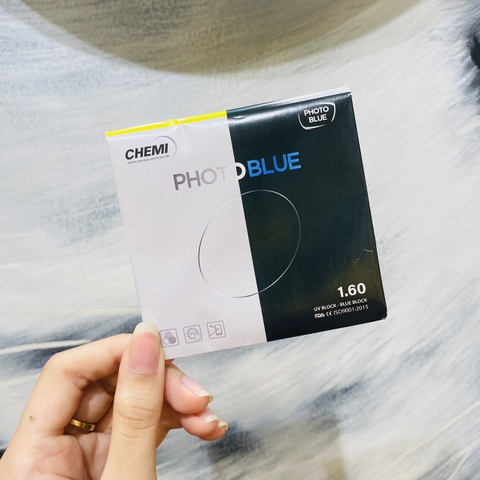 Tròng kính cận/viễn/loạn mỏng 1.60 chemi đổi màu chống ánh sáng xanh thời trang OURESS