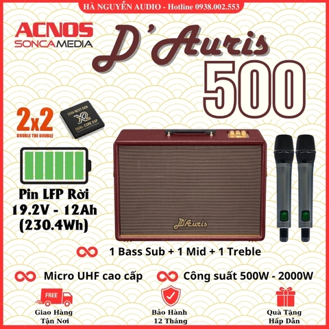 Loa Xách Tay Karaoke DAuris 500 Công Suất Lớn