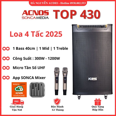 Loa Karaoke 4 Tấc Acnos TOP 430 Chính Hãng 2025