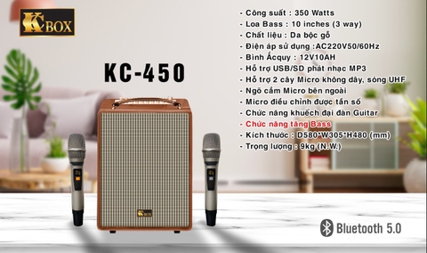 Loa Kéo Kcbox KC 450 PLUS – Loa Xách Tay Chính Hãng KCBOX Cao Cấp