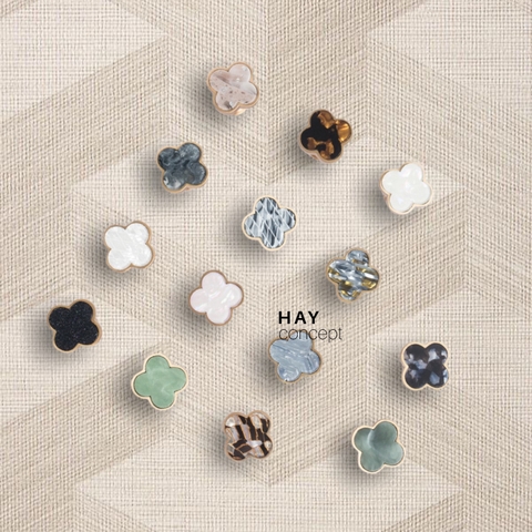 Tay nắm tủ SHELL & STONE FLOWER KNOB | Đồng, Đá tự nhiên / Vỏ trai / Vỏ bào ngư