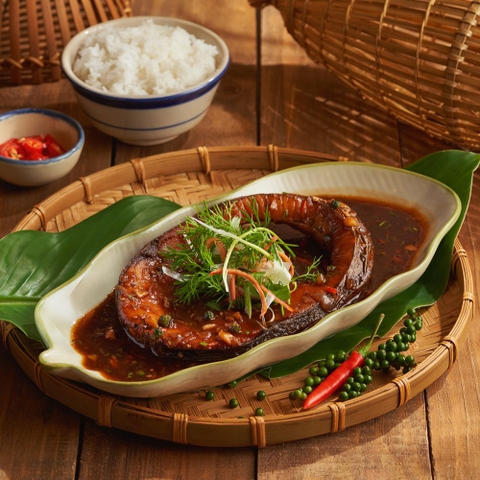 Cá thu một nắng rim mắm tiêu