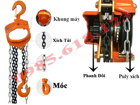 Palang Xích kéo tay 500Kg