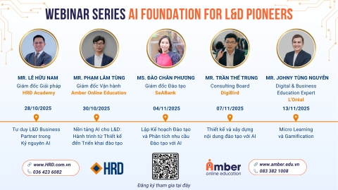 AI FOUNDATION FOR L&D PIONEERS – CHUỖI WEBINAR KHAI PHÁ SỨC MẠNH AI CHO NGƯỜI LÀM NGHỀ L&D
