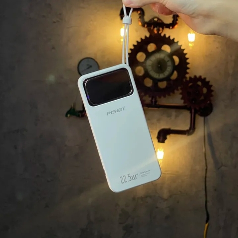 Pin dự phòng PISEN QUICK Strict Selectrion-Belt 10000mAh 22.5W tích hợp dây sạc - LS-DY107