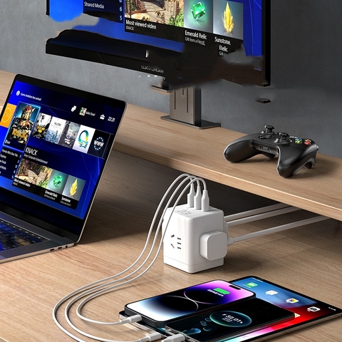 Sạc để bàn kết hợp ổ cắm điện PISEN Smart Rubik Cube (LH-KF02)