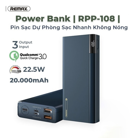 Pin Dự Phòng Remax RPP-108 20000mAh Chính Hãng