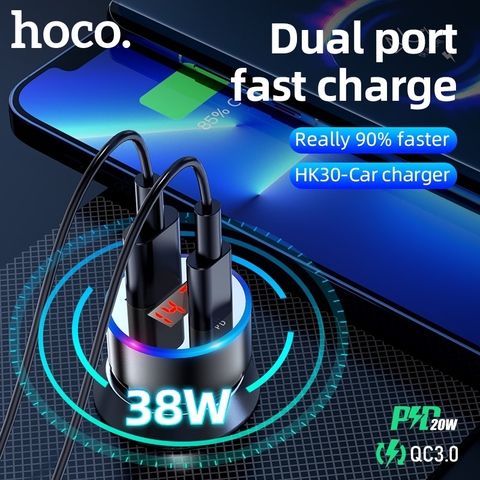 Cốc Sạc Xe Hơi Hoco HK30