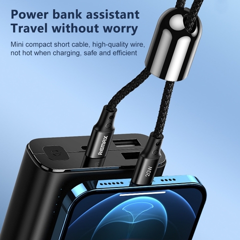 Cáp sạc nhanh Remax RC-140i C to Lightning PD 20W dài 20 cm
