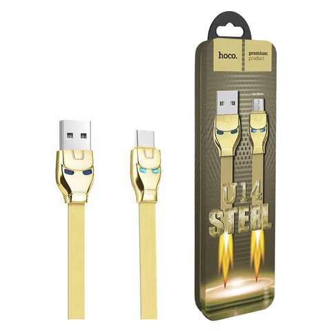 Cáp Sạc Nhanh Hoco U14 Micro USB có đèn báo 1m2 2.4A