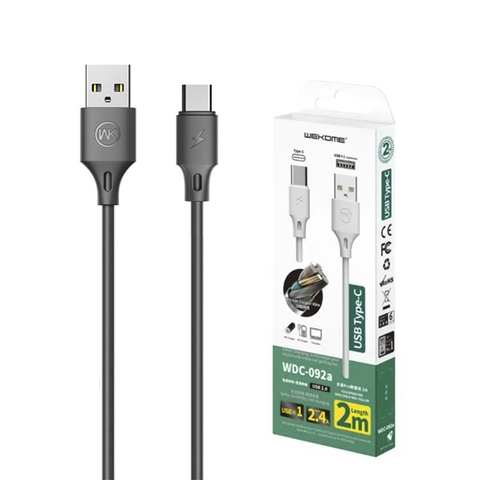 CÁP SẠC NHANH USB-A to C 2.4A WEKOME WDC-092a dài 2m