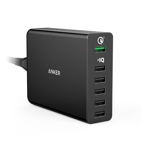 Sạc Anker 6 cổng, 60w, Quick Charge 3.0 - [Powerport+ 6, 60w, QC 3.0] - A2063