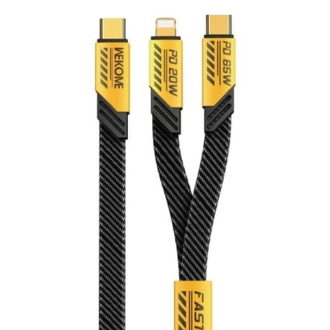 Cáp sạc 2 in 1 Wekome WDC-189 sạc nhanh 2 thiết bị cùng lúc.