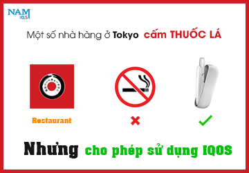 Một số nhà hàng ở Tokyo treo biển cấm thuốc lá và vẫn cho phép sử dụng IQOS