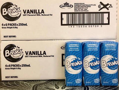 Sữa Tươi Breaka Hương Vanilla hộp 250ml