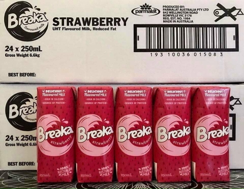 Sữa Tươi Breaka Hương Dâu hộp 250ml