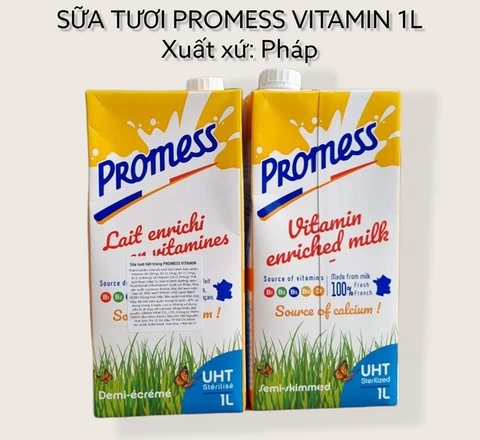 Sữa Tươi Promess Ít béo Giàu Vitamin 1 Lít