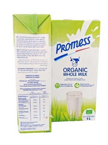 Sữa Tươi Promess Nguyên Kem HỮU CƠ 1 Lít - Promess Organic