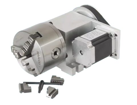 Đầu Chia Độ CNC Trục A – Mâm Cặp D100, Lỗ Xuyên 22mm