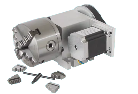 Đầu Chia Độ CNC Trục A – Mâm Cặp D100, Lỗ Xuyên 22mm