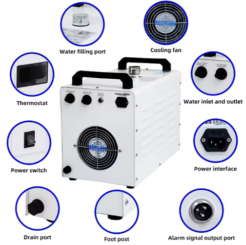 Máy làm lạnh nước JL-3000 (Blue Penguin) – Giải pháp làm mát nhỏ gọn cho máy laser CO₂