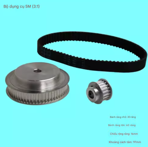 Bộ Ròng Rọc Đồng Bộ HTD5M (Tỷ Lệ 3:1 – 4:1 – 6:1)