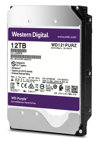 Ổ cứng HDD 12TB Western Digital WD Purple (Chuyên Camera)