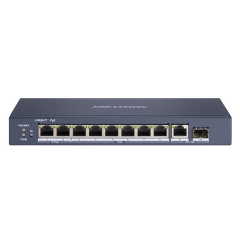Switch mạng 8 cổng PoE Hikvision DS-3E0510HP-E, hỗ trợ HiPOE