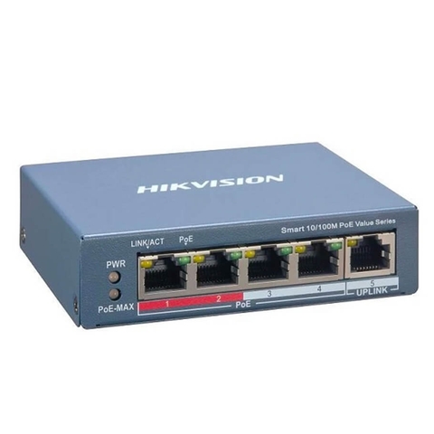 Switch mạng thông minh 4 cổng PoE Hikvision DS-3E1105P-EI/M