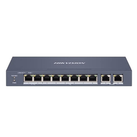 Switch mạng thông minh 8 cổng PoE 2 cổng uplink 1000Mbps Hikvision DS-3E1310HP-EI