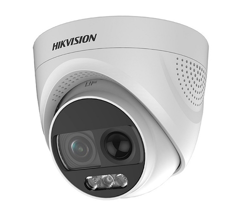 Camera HDTVI ColorVu 2.0 Megapixel HIKVISION DS-2CE72DFT-PIRXOF -Tích hợp còi, đèn báo động