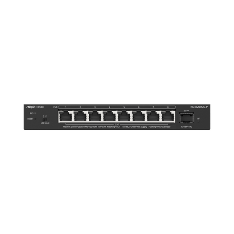 Layer 2 Smart Managed PoE Switch 8 cổng 2.5G, 1 cổng 10G RG-ES209MG-P