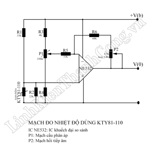 IC cảm biến! Mạch đo nhiệt dùng cảm biến KTY81-110