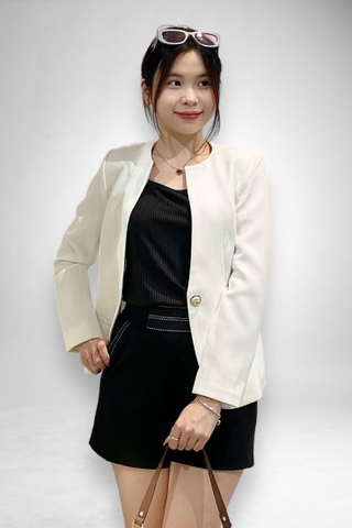 Vest khoác đục lỗ tay dài xẻ