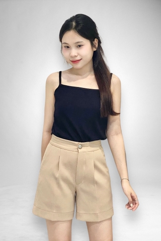 Quần sọt lưng thun ẩn, 1 nút, kaki thun