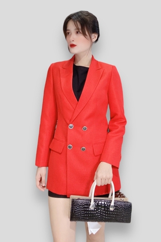 Áo vest phom dài nanton 2 hàng nút 2l - ĐỎ