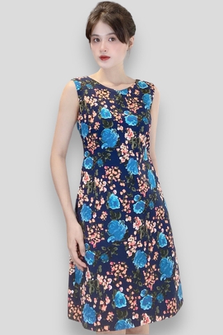 Đầm tunic cổ V nẹp dk roban + nút