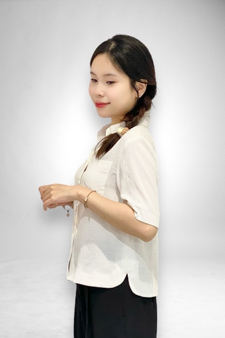 Áo mi ngắn tay ngắn - trắng