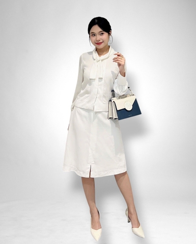 Váy A xẻ trước 2 lớp