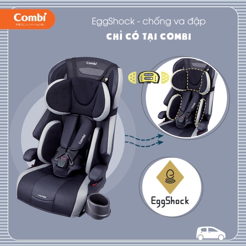 Ghế ngồi ô tô Combi Joytrip Plus màu xanh navy cho bé từ 1 cho đến 11 tuổi.