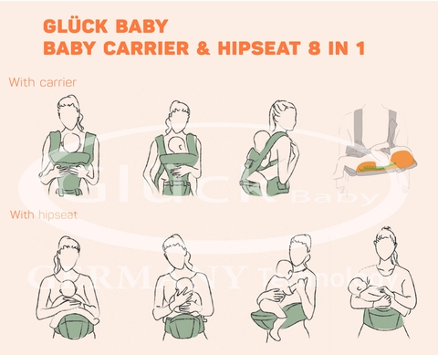 Địu bé 8 trong 1 Gluck Baby (Màu xanh)